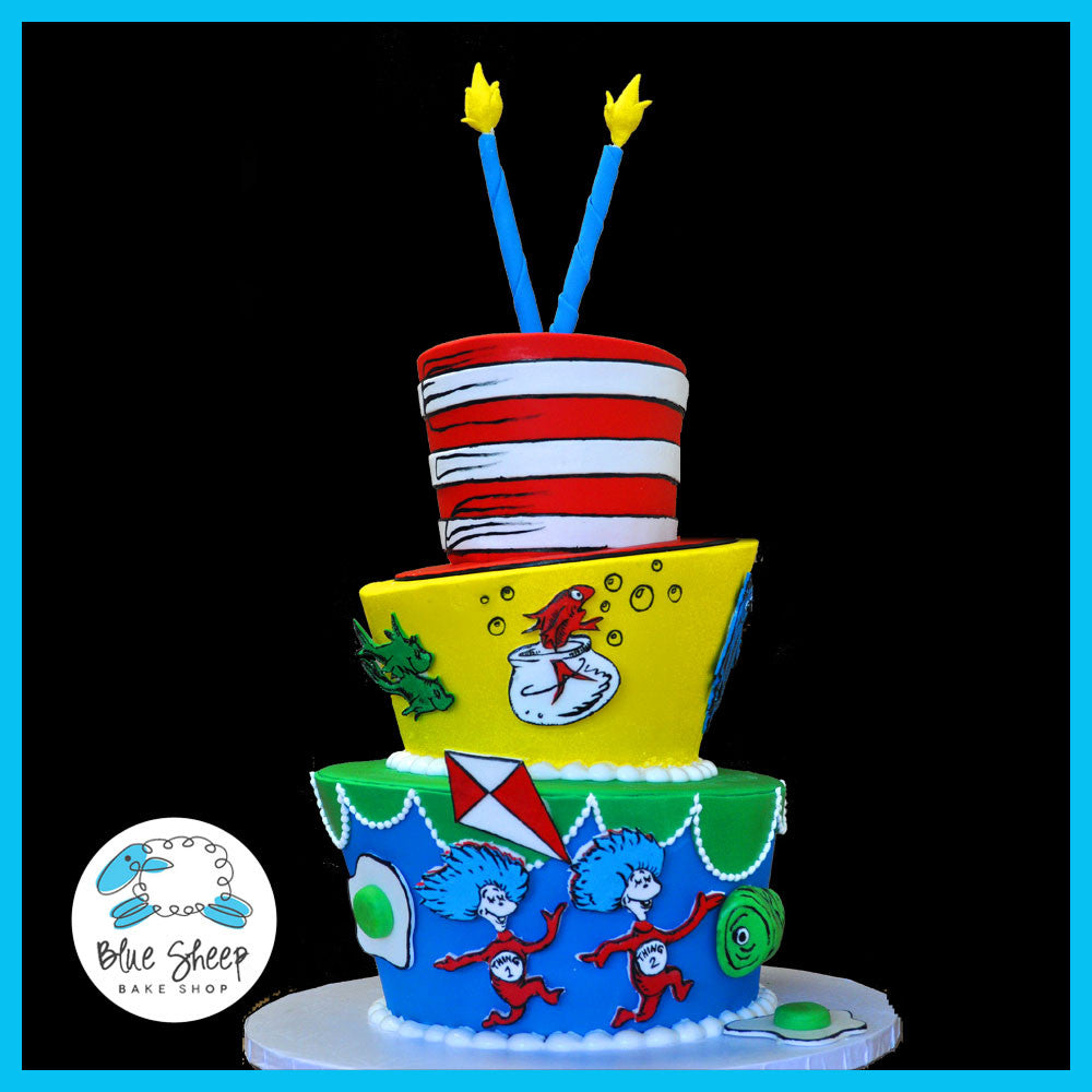dr seuss 1st birthday cake 