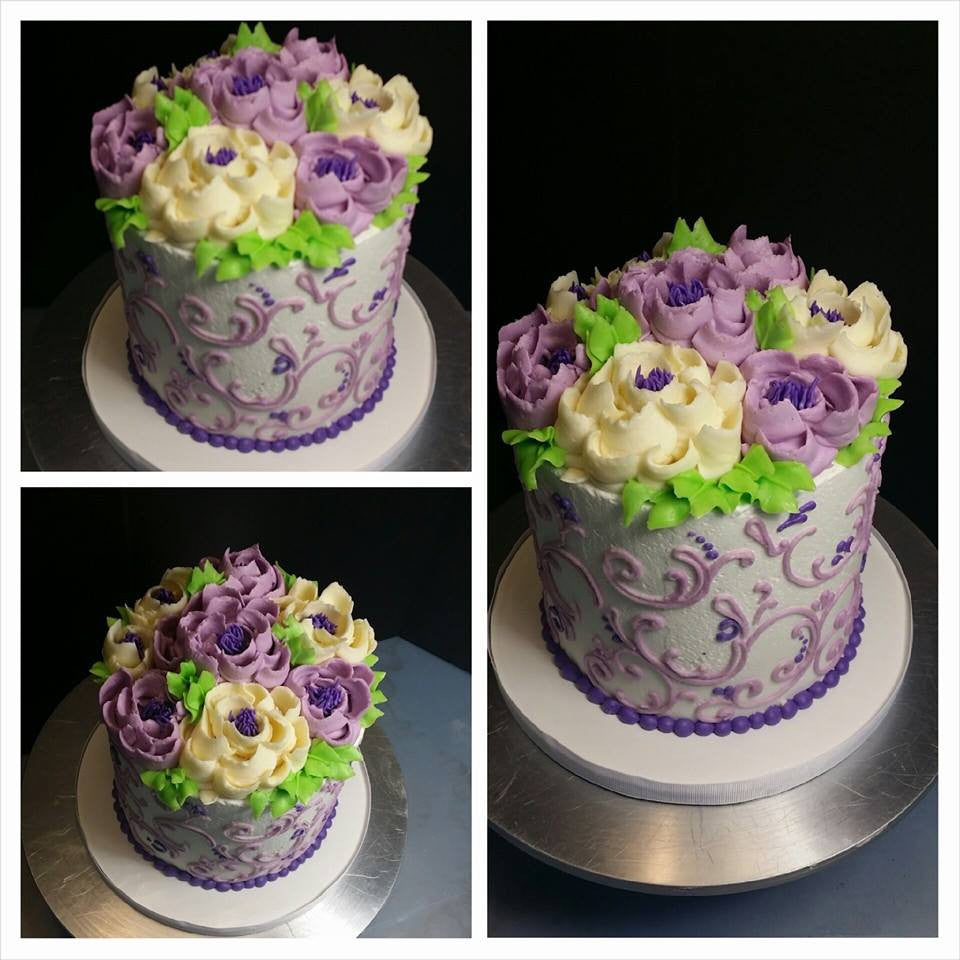 classic buttercream floral cake