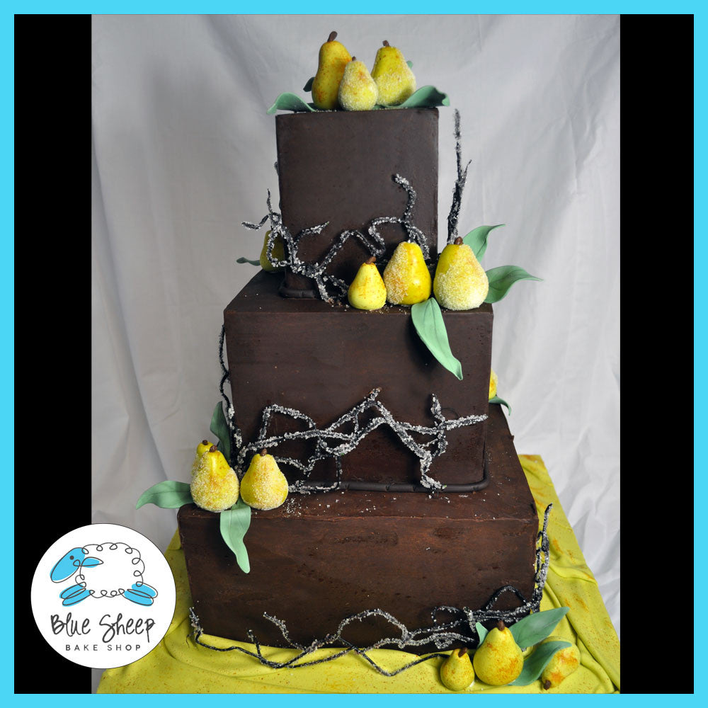 Ganache & Pear Wedding Cake
