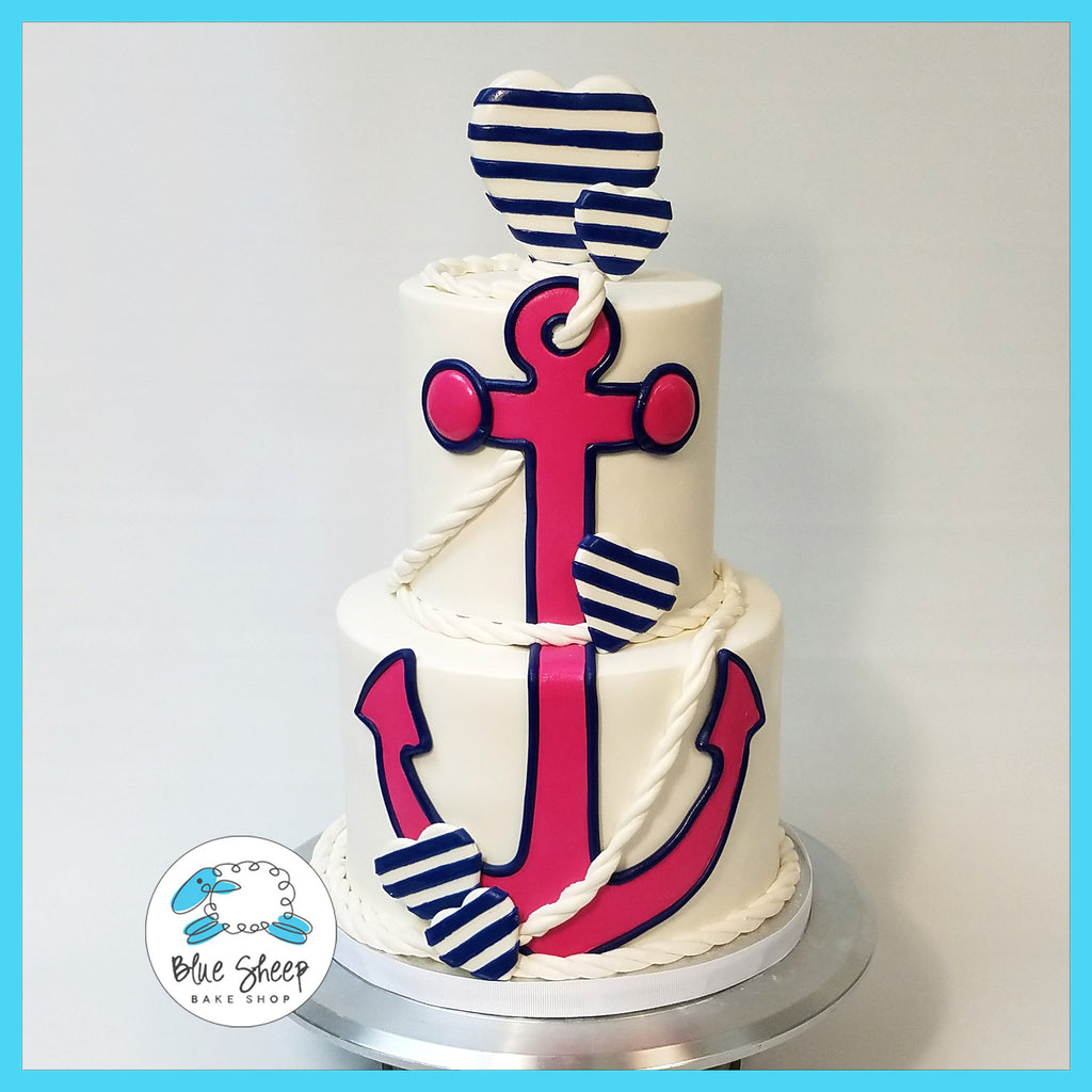 nautical gender reveal cake nj