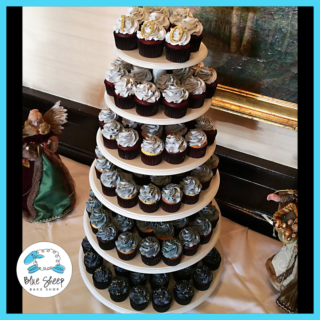 grey ombre cupcake tower nj