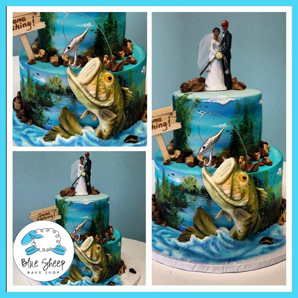 Hand Painted Bass Wedding Cake
