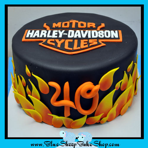 harley davidson 40th birthday cake