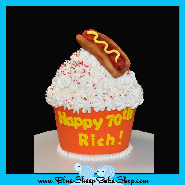 Custom Giant Cupcake Specialty Cake Hot Dog