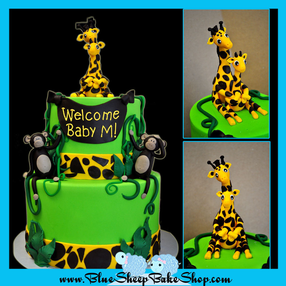 giraffe baby shower cake nj