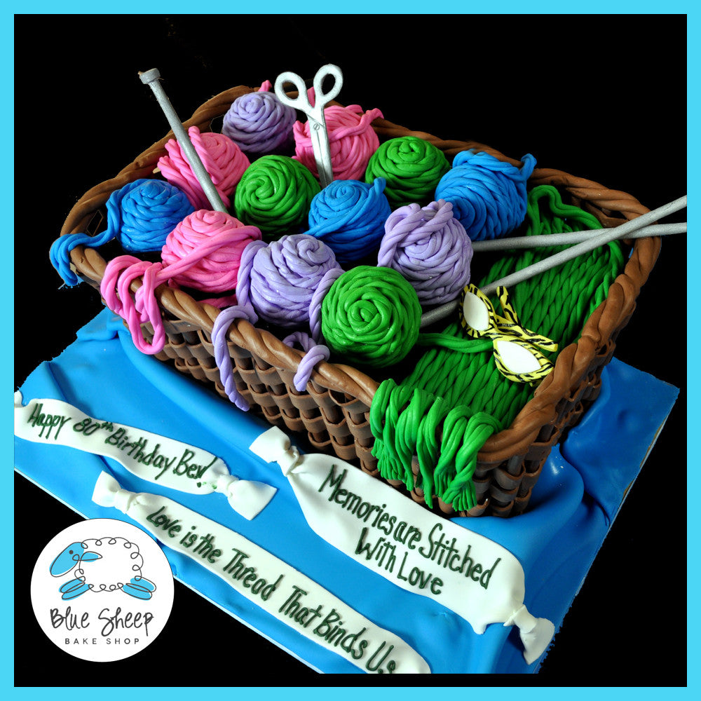 Knitting Basket Birthday Cake