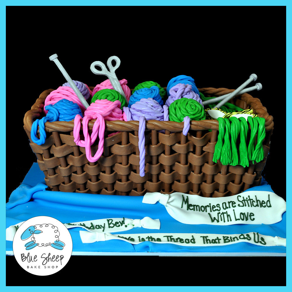 Knitting Basket Birthday Cake