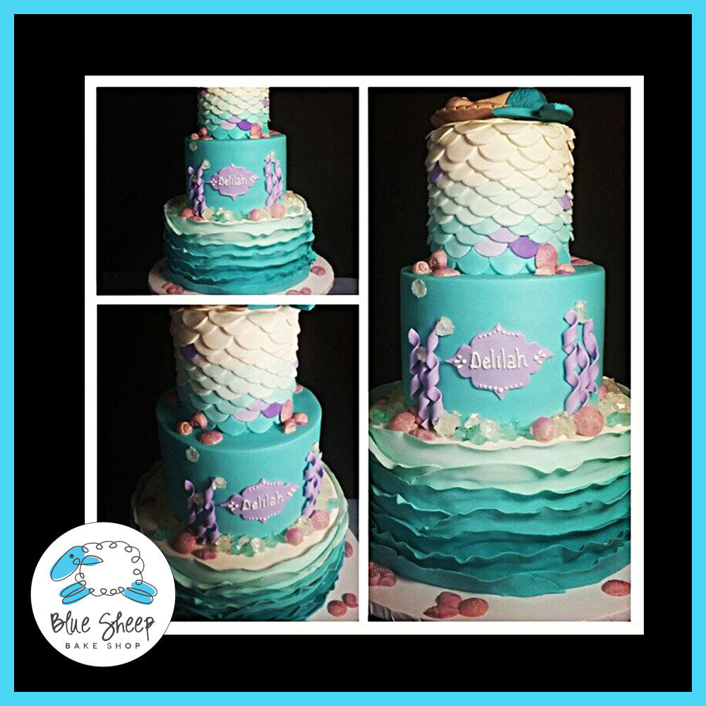 Amazon.com: Glitter Mermaid One Cake Topper/Mermaid Sign Baby Girl 1st  Birthday Cake Decor/Ocean Under The Sea Mermaid One Theme Party  Supplies/Sky Blue & Pink : Home & Kitchen