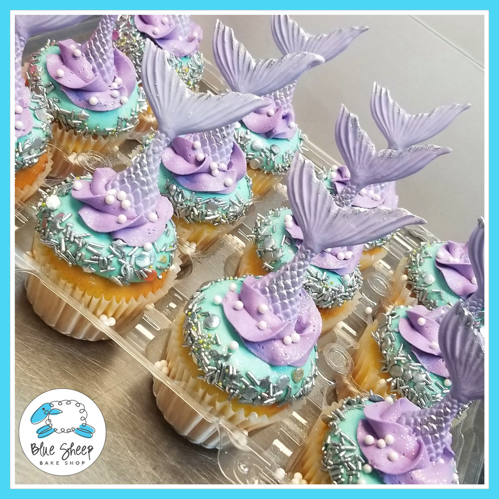 mermaid tail birthday cupcakes 