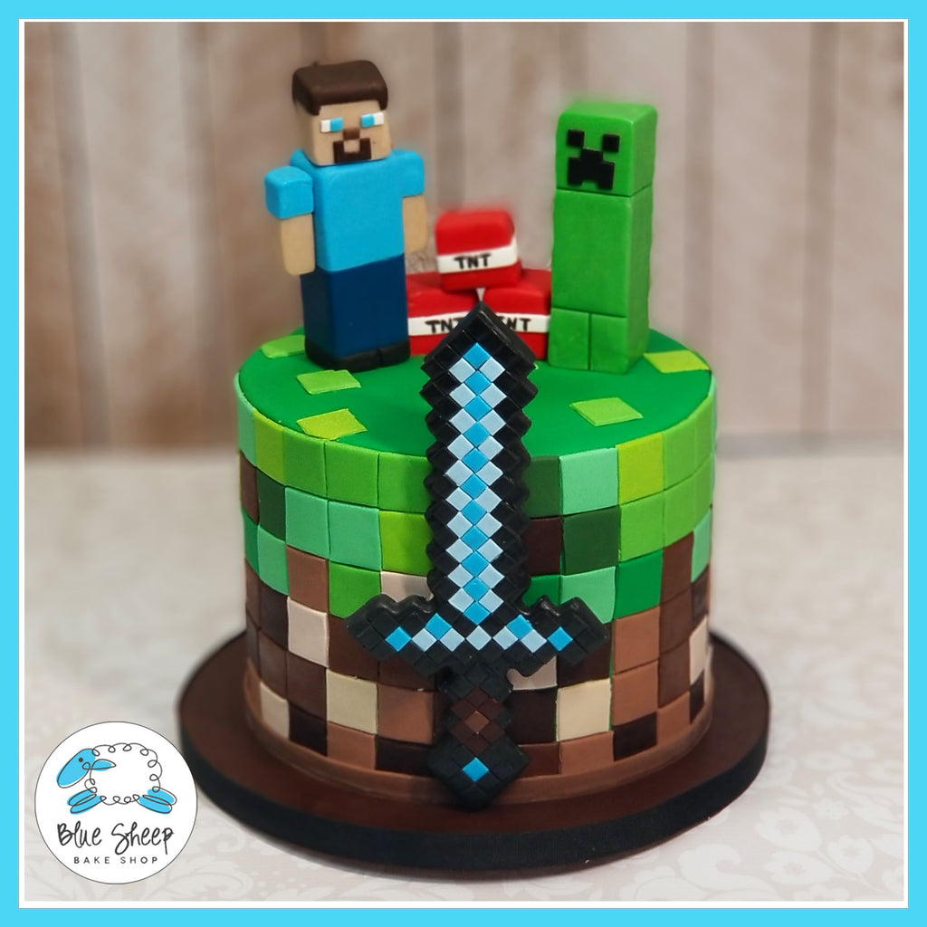 Minecraft Birthday Cake - Blue Sheep Bake Shop NJ