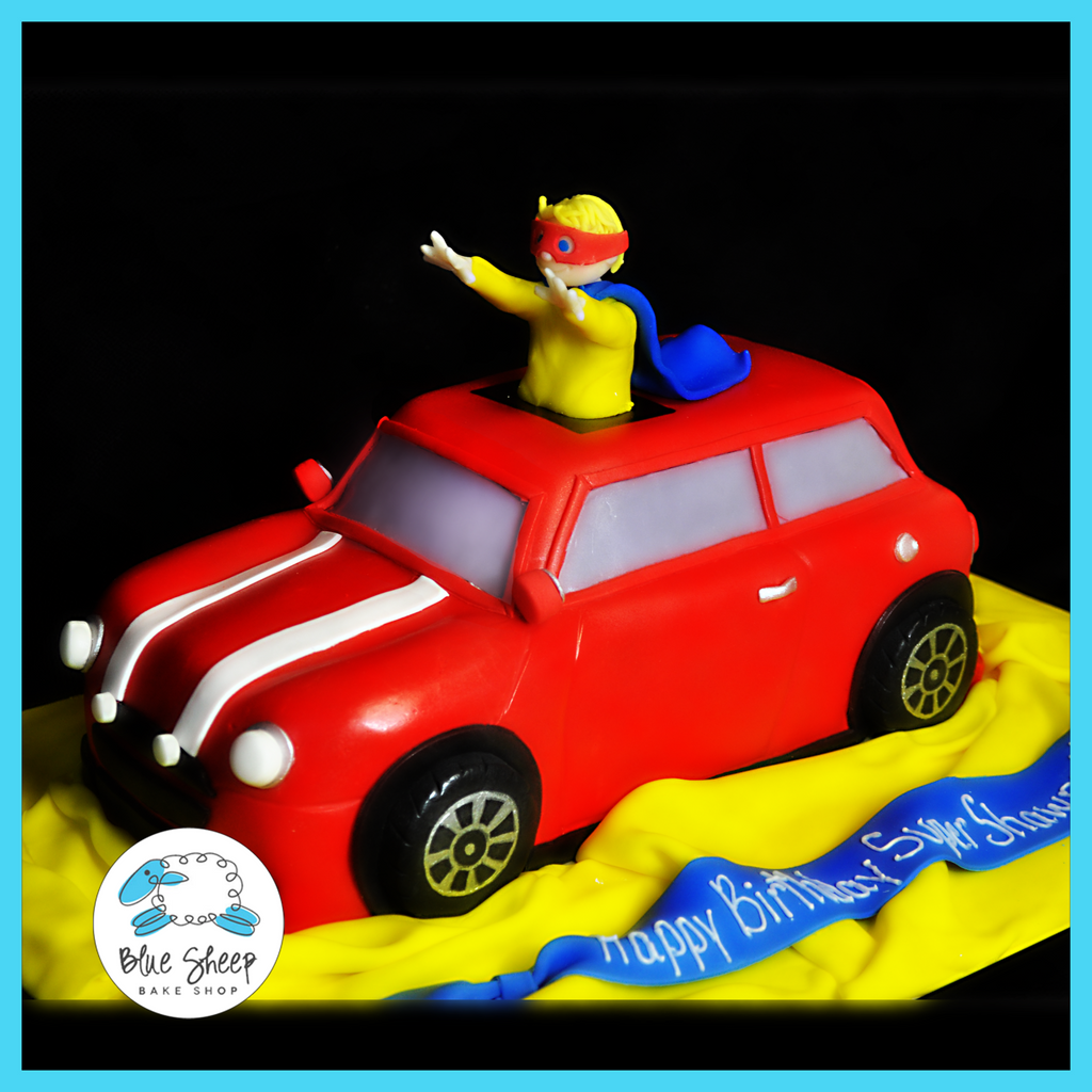 Mini Cooper Car Birthday Cake – Blue Sheep Bake Shop
