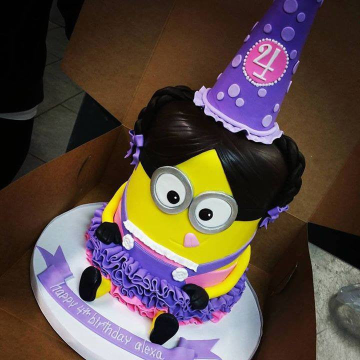 minion girl birthday cake