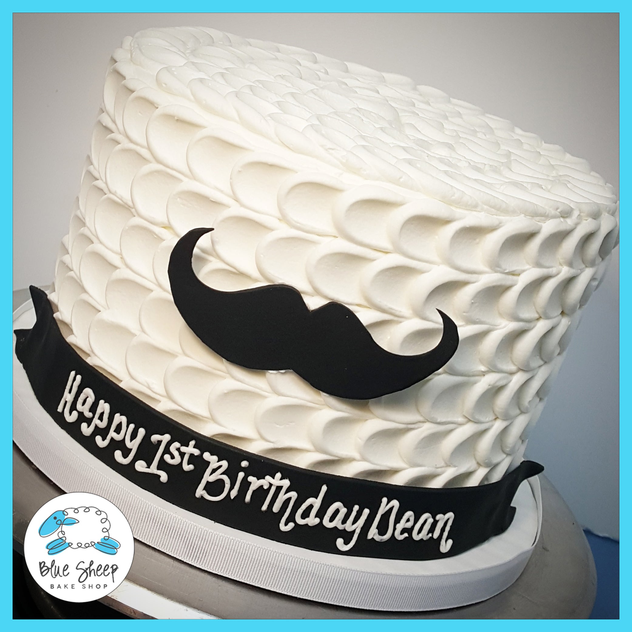 Black Mustache Edible Cake Topper Image ABPID04261 – A Birthday Place