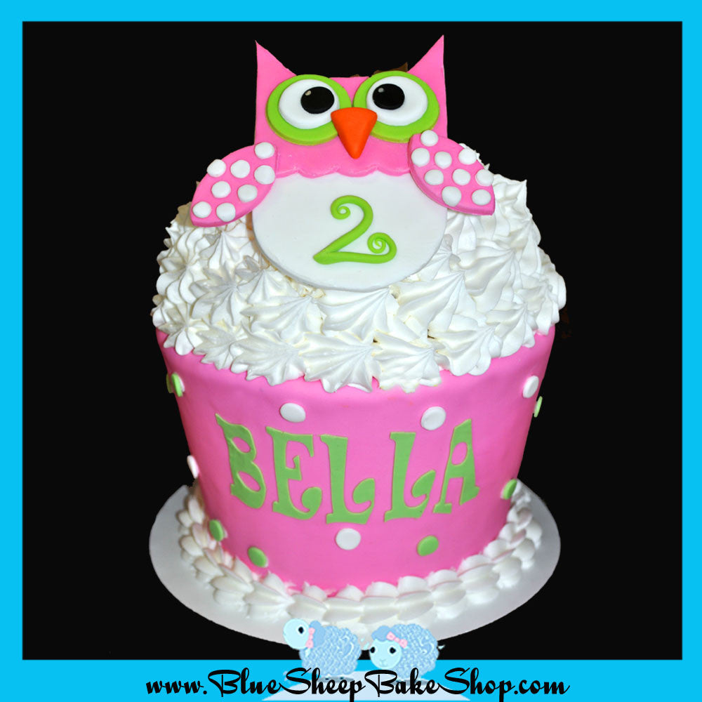 pink owl giant cupcake 