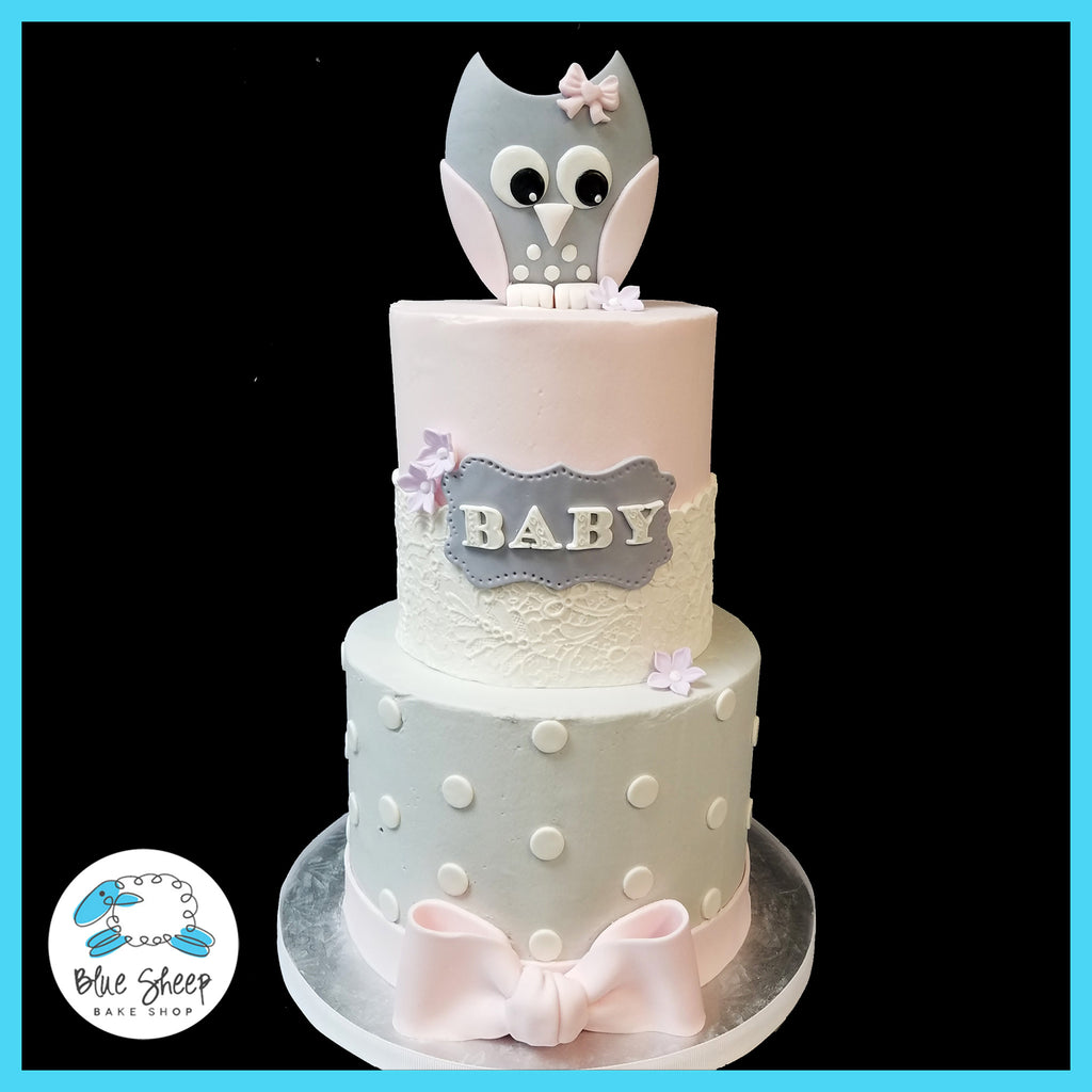 owl themed baby shower cake nj