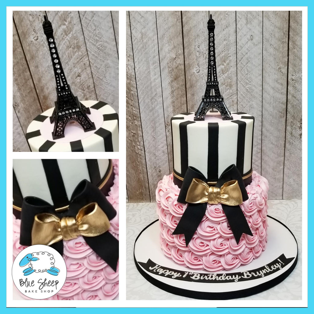 Parisan themed birthday cake - NJ Custom Birthday Cakes