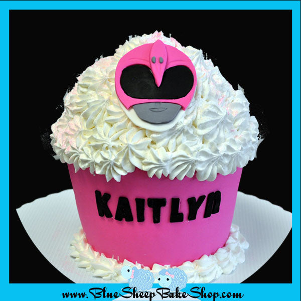 Custom Pink Power Ranger Giant Cupcake Birthday Cake NJ