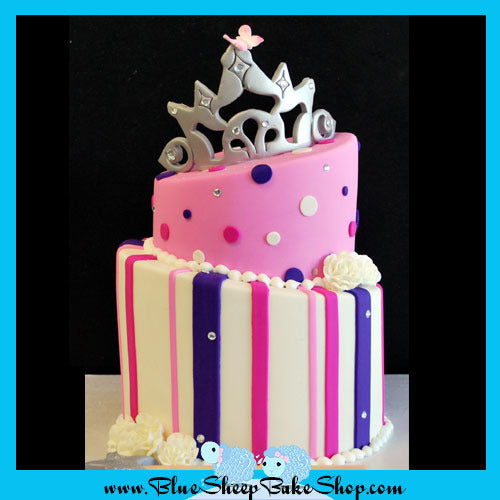 pink princess birthday cake