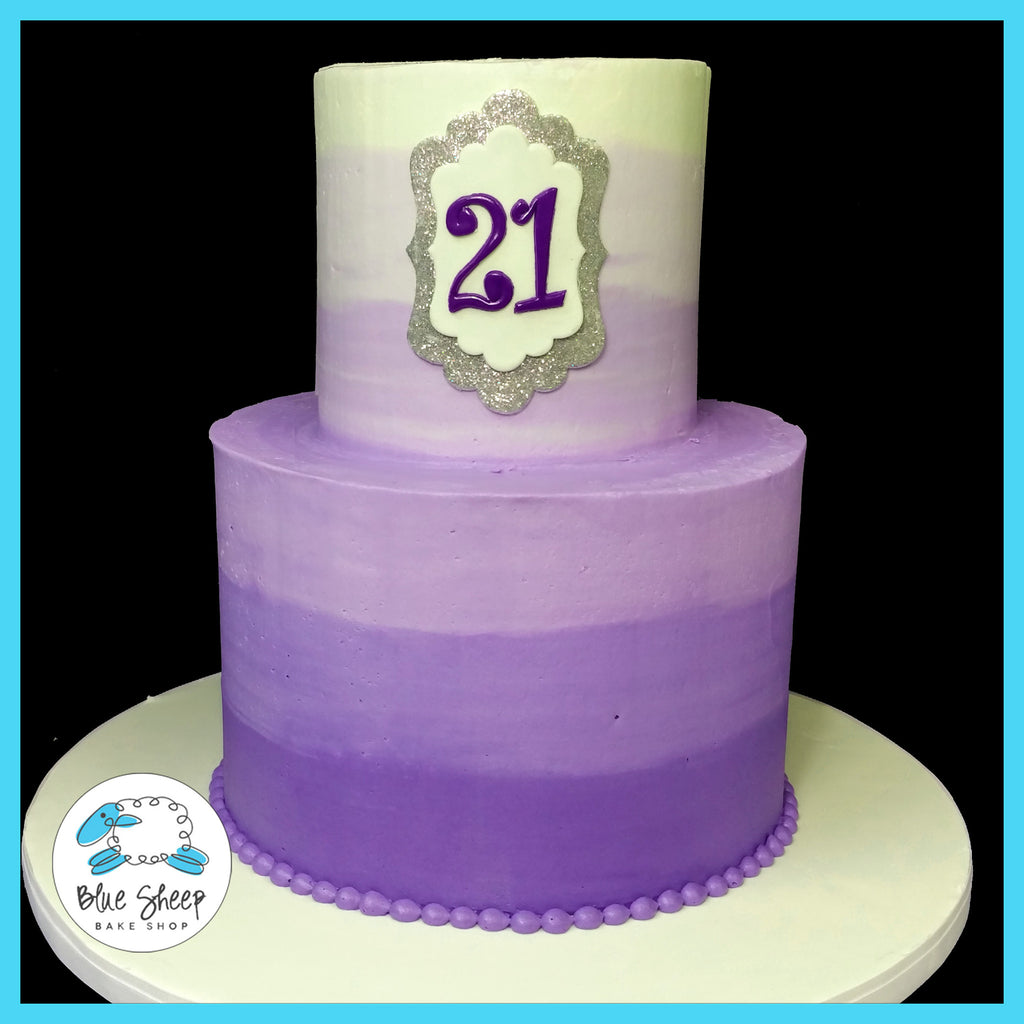 Purple Ombre 21st Birthday Cake NJ
