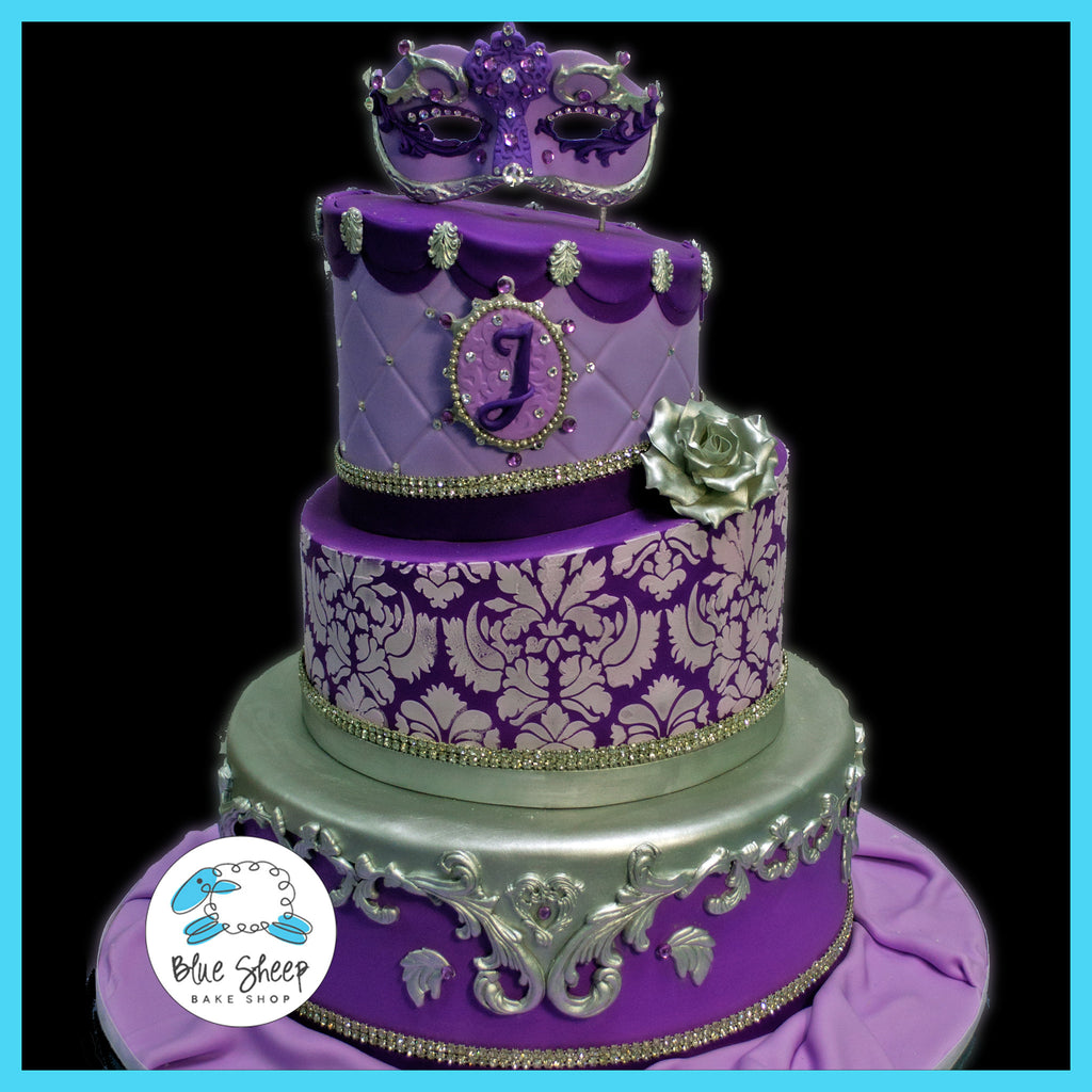 purple & lavender quinceanera birthday cake