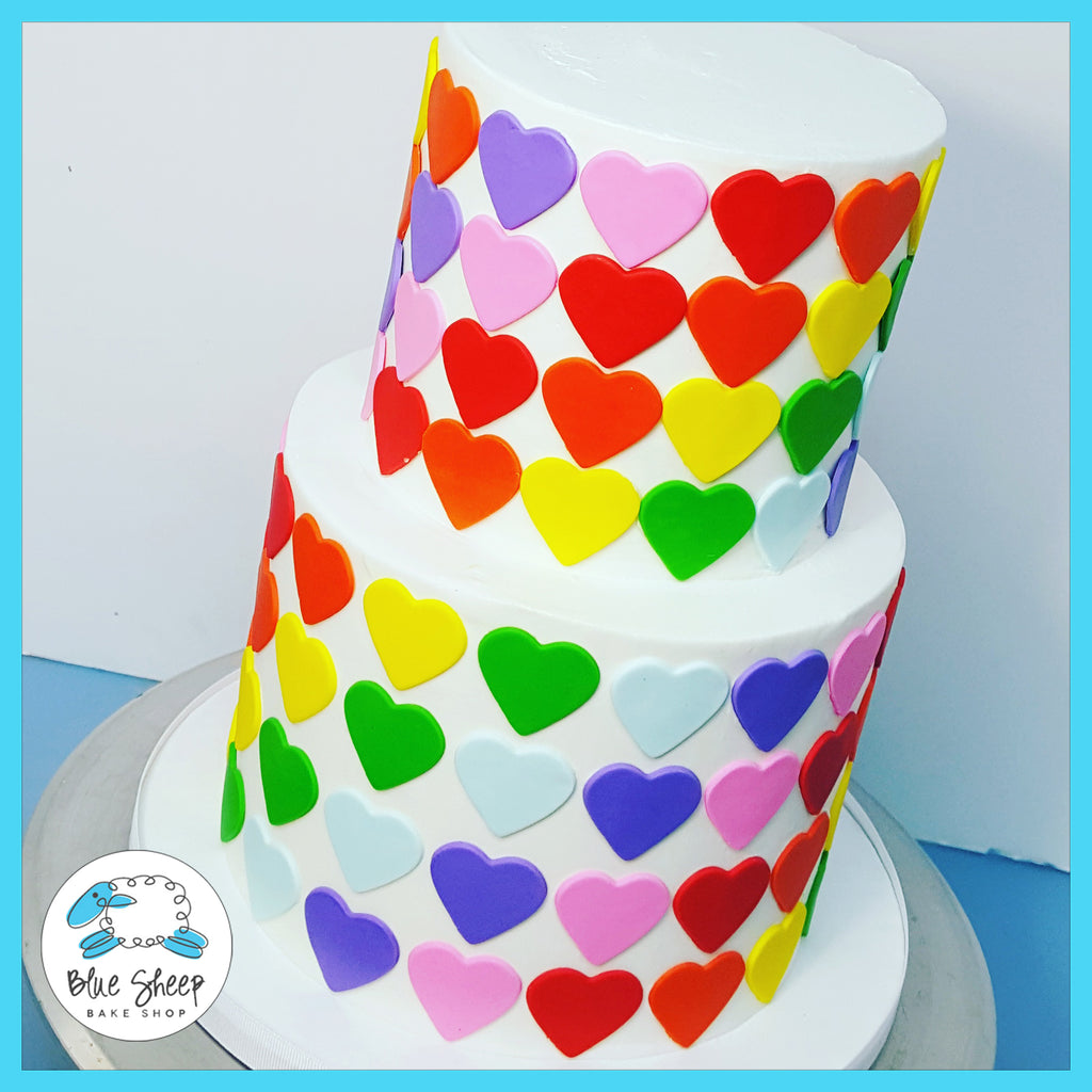 rainbow heart birthday cake nj
