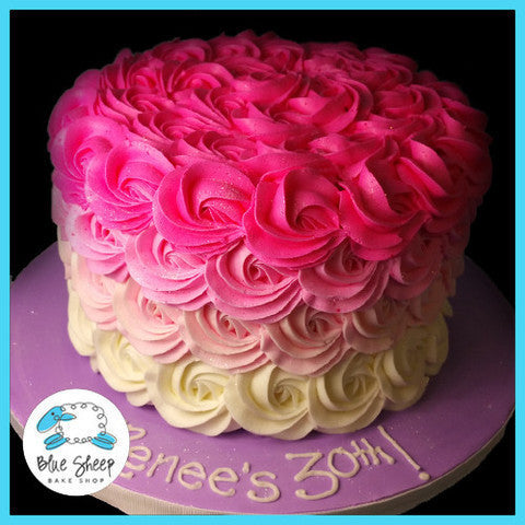 pink ombre buttercream birthday cake nj