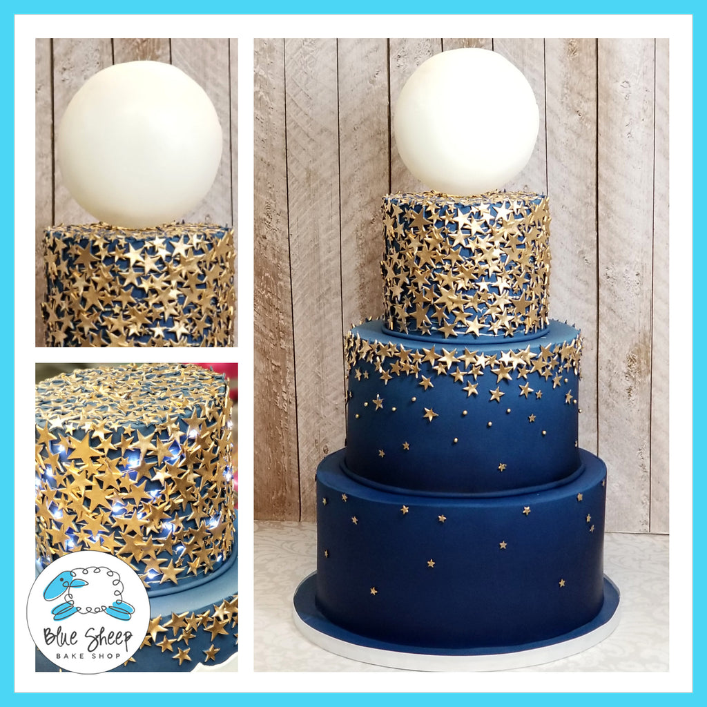 Starry Nights Sweet 16 Cake - NJ Custom Cakes, Blue Sheep