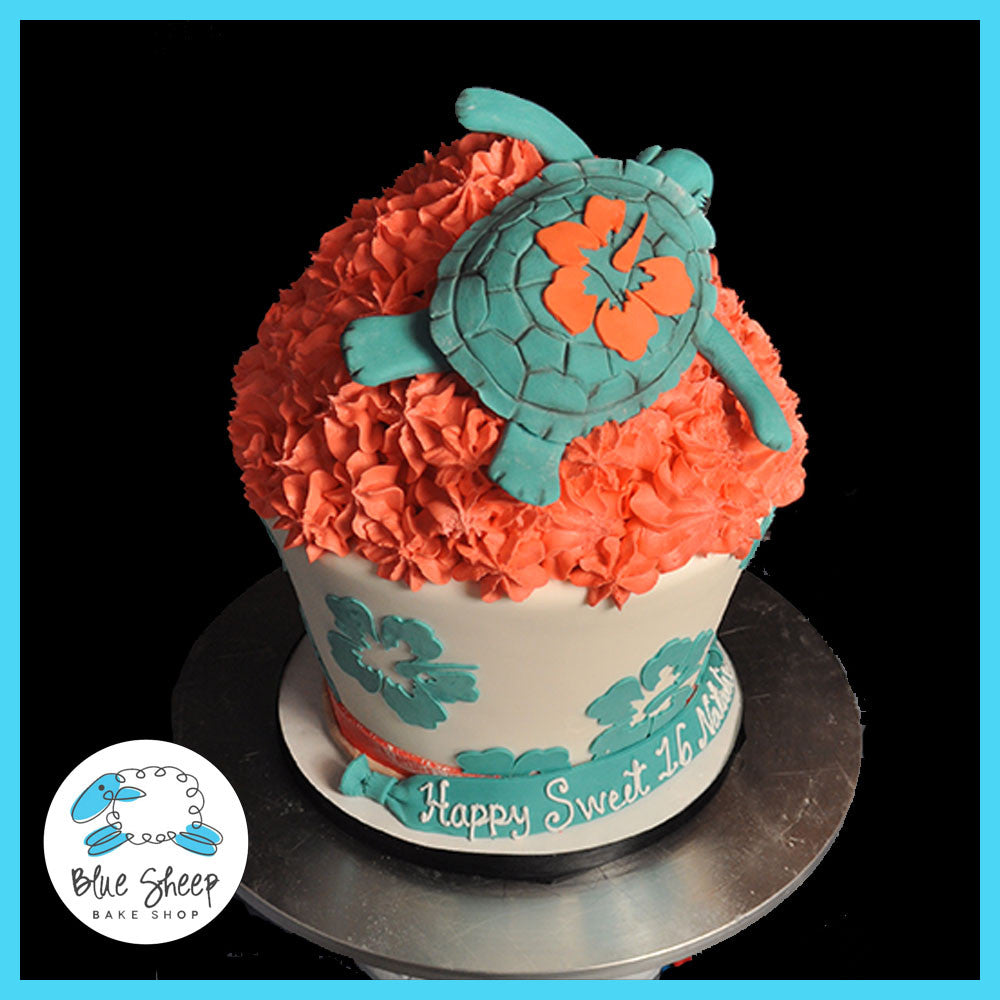 Turtle Giant Birthday Cupcake