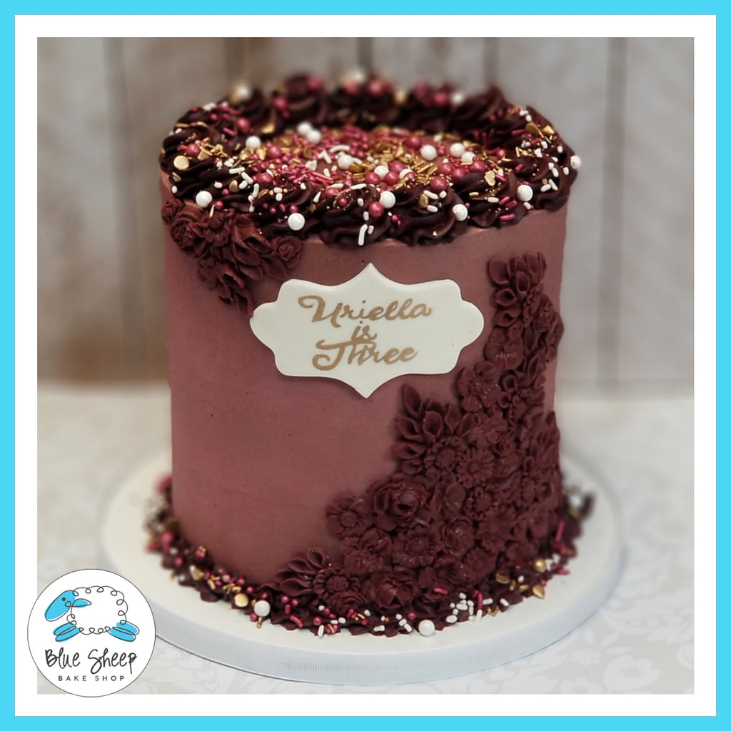 Bas Bakes Uriella's Bas Relief Inspired Burgundy Birthday Cake – Blue Sheep Bake Shop