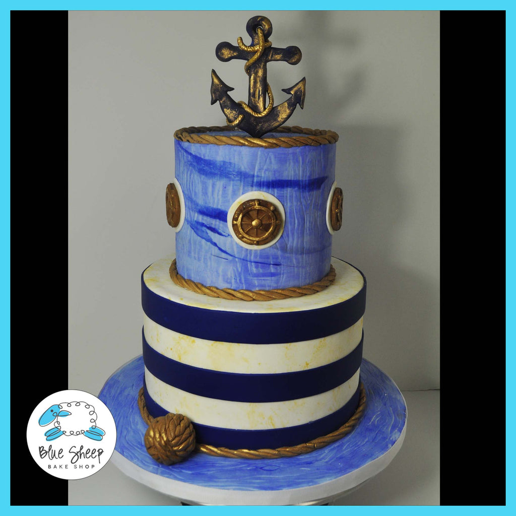 vintage nautical baby shower cake nj