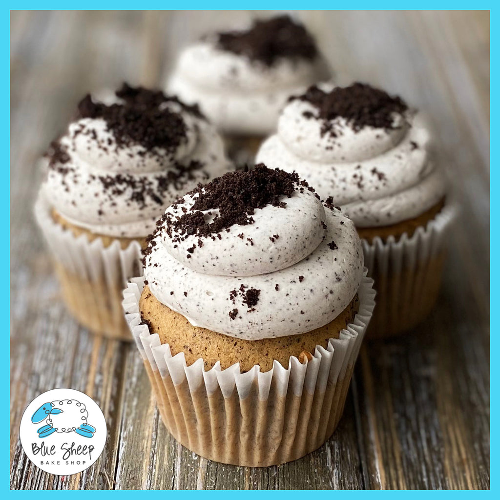 Indulge in our scrumptious Oreo Cupcakes! Tender Oreo cake & Oreo Swiss buttercream.  Order online! 
