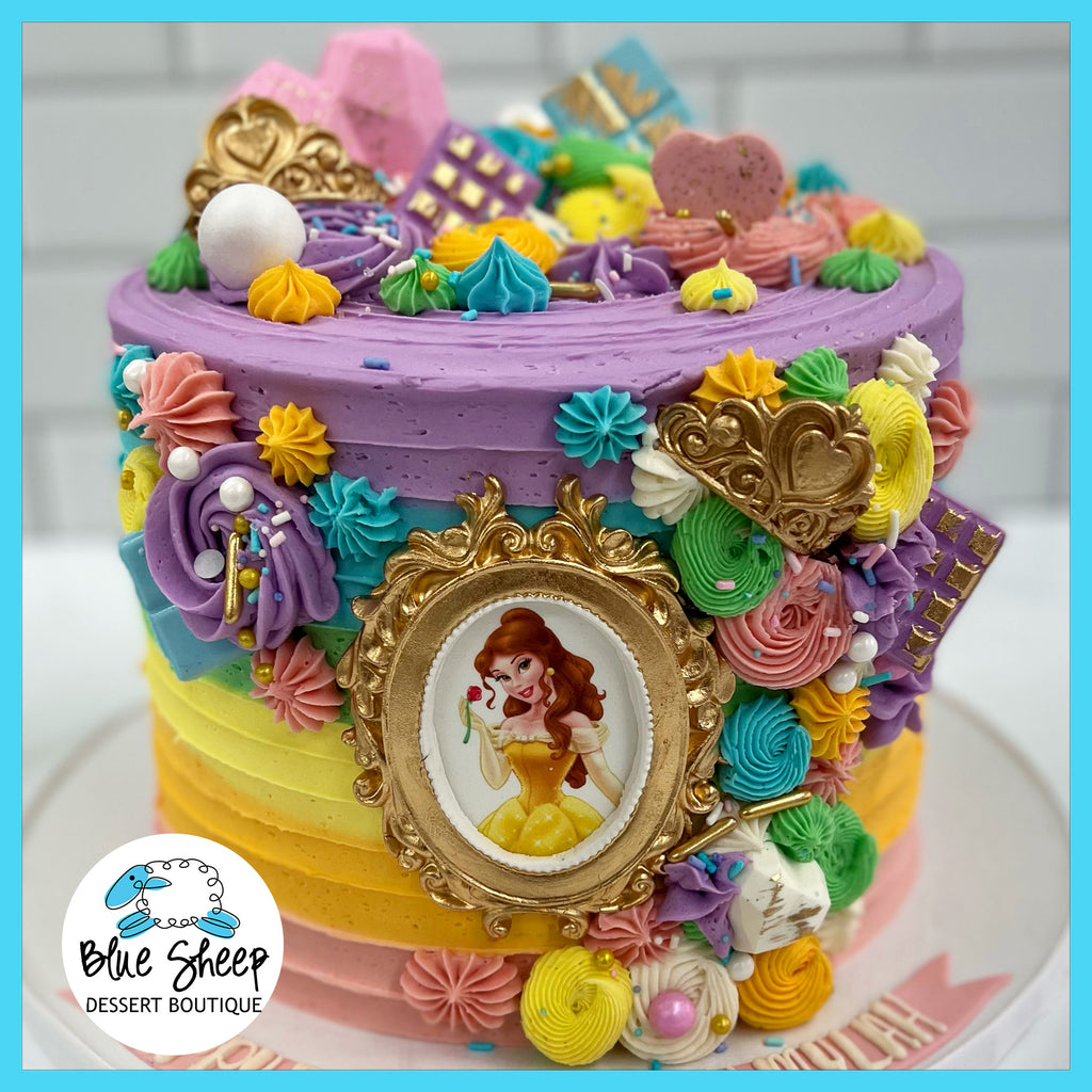 rainbow belle birthday cake