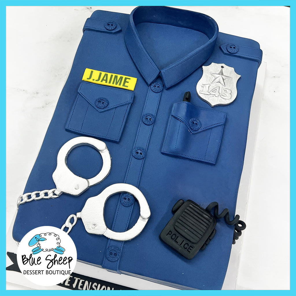police oxford shirt retirement cake
