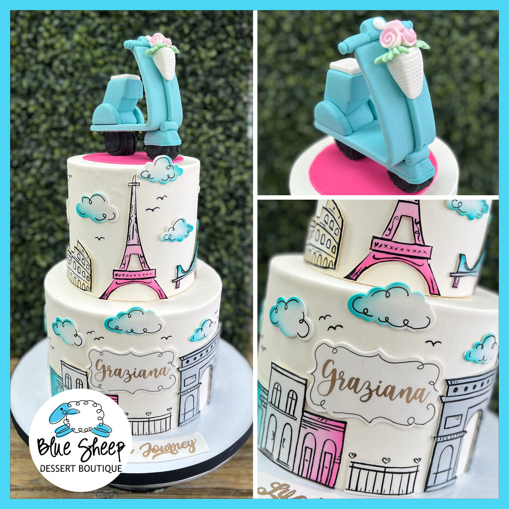 graziana's watercolor landmark cake