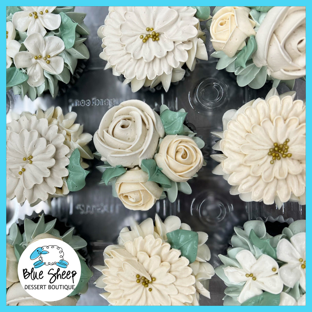 tea party floral cupcakes