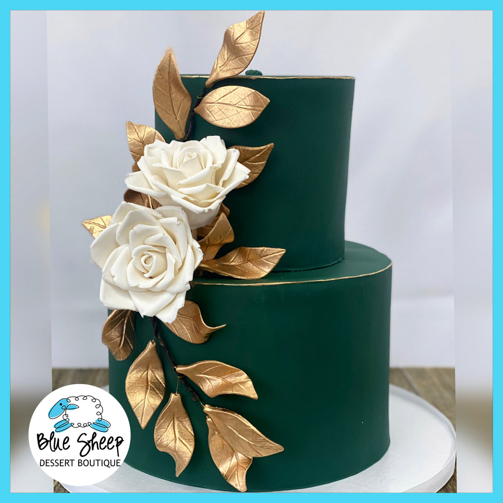 emerald green wedding cake