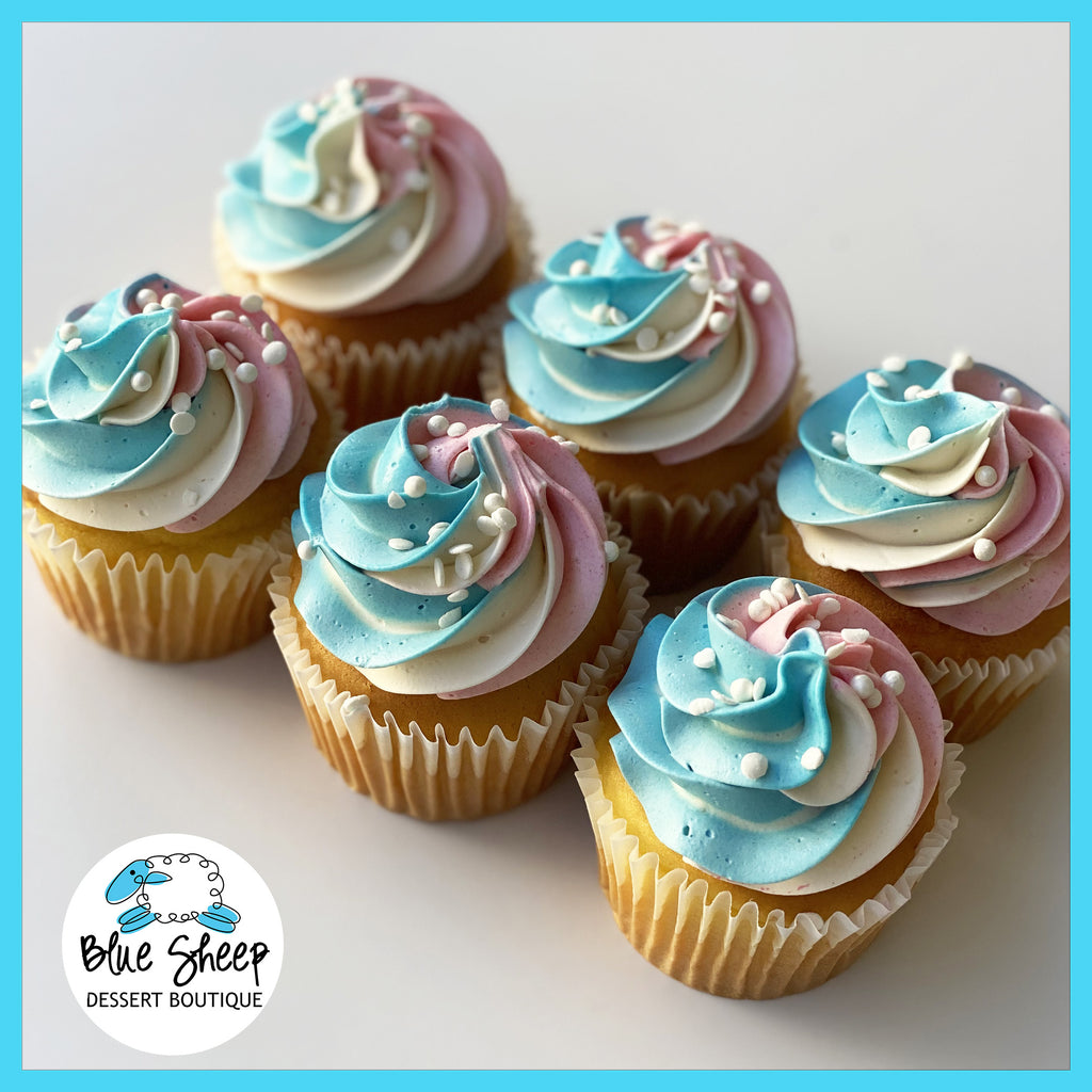 12 Gender Reveal Cupcakes