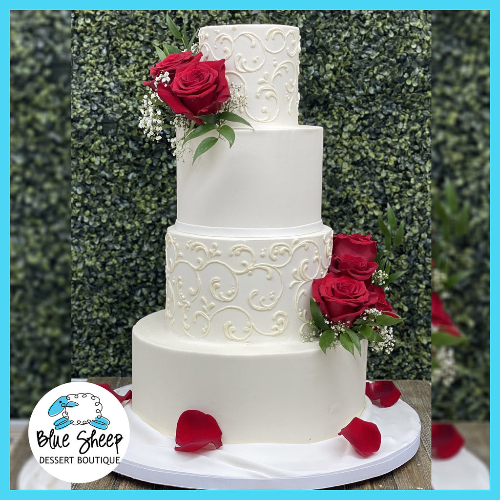 buttercream romance wedding cake