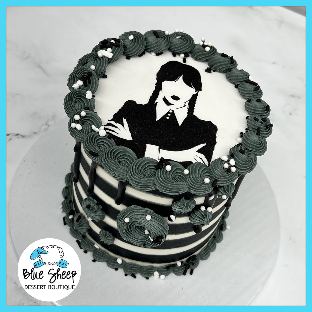 Wednesday Addams Cake – Blue Sheep Bake Shop