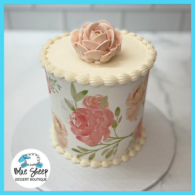 watercolor florals signature cake