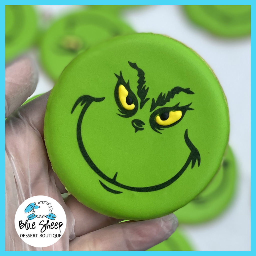 grinch decorated cookies