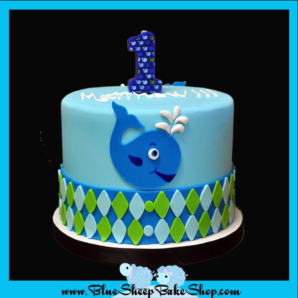 Custom Whale Friends Cupcake Tower Cake Topper 1st Birthday Cake NJ