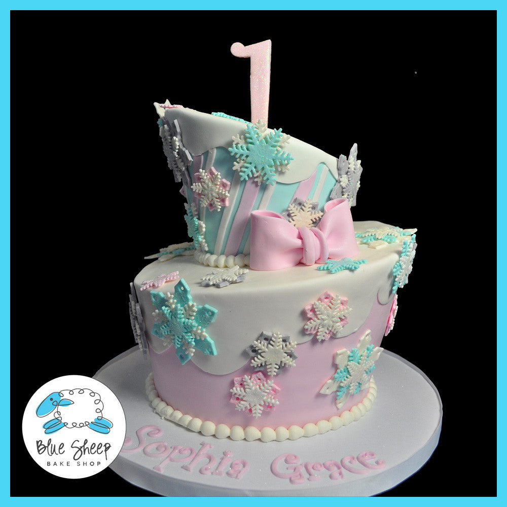 Winter One-derland 1st Birthday Cake