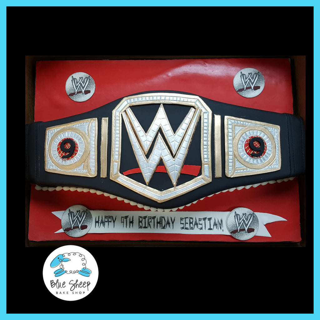 WWE Wrestling Belt Cake – Blue Sheep Bake Shop