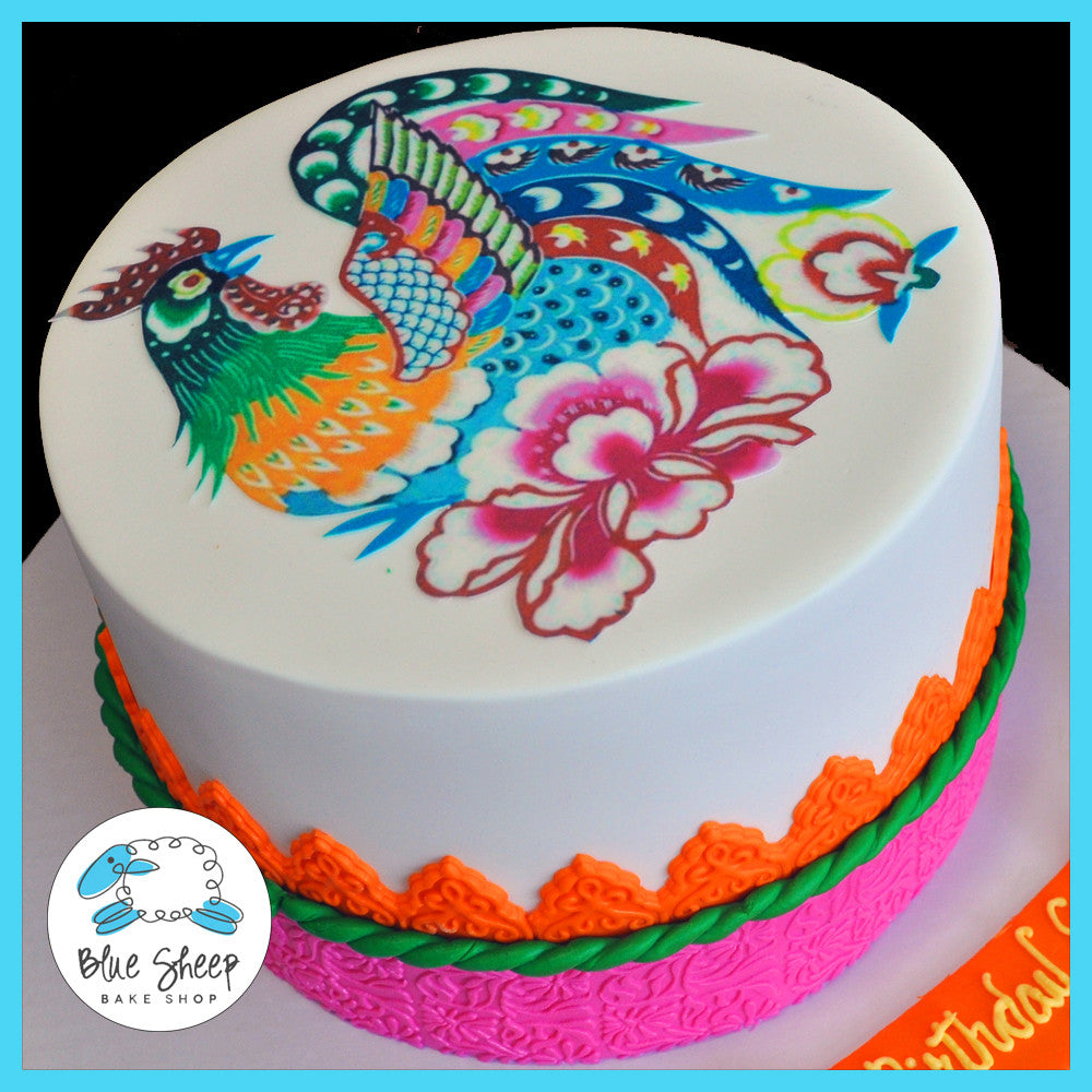 year of the rooster birthday cake